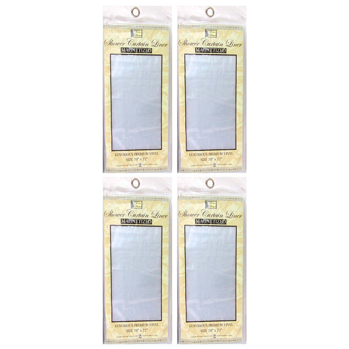 4PC Heavy Duty Vinyl Shower Curtain Grommets Liner Magnetic Frosted Clear 70x72