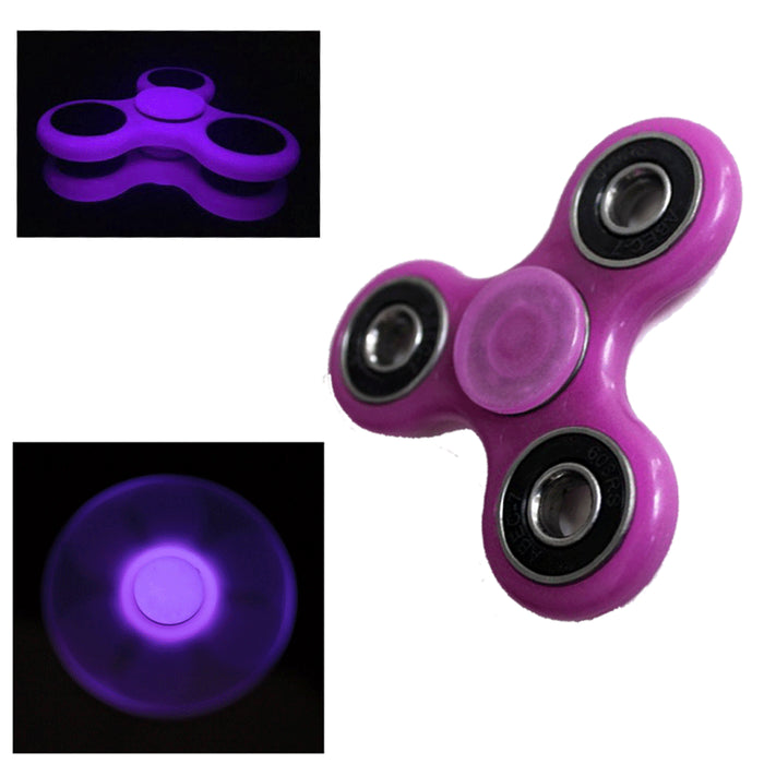 1 Glow In Dark Hand Spinner Tri Fidget Focus Tool Desk Toy Stocking Stuffer Kids