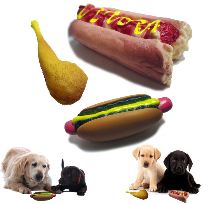 3 Pack Dog Squeaky Toy Pet Funny Puppy Chew Squeaker Play Sound Bite Rubber Toys