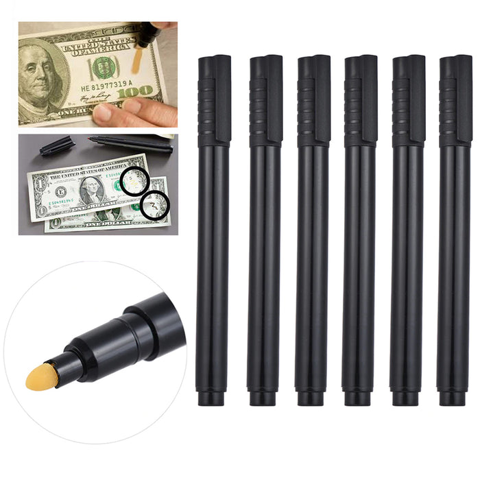 6 Smart Money Counterfeit Detector Tester Marker Pen Use On Fake Bills Checker !