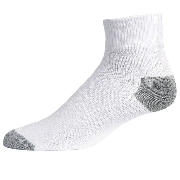 4 Pairs Mens Running Sports Socks Cushion Ankle Quarter Performance White 9-11