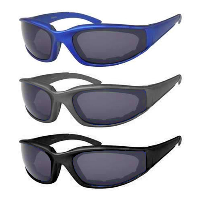 2X Mens Sports Sunglasses Padded Cushion Wrap Frame Sun Shades