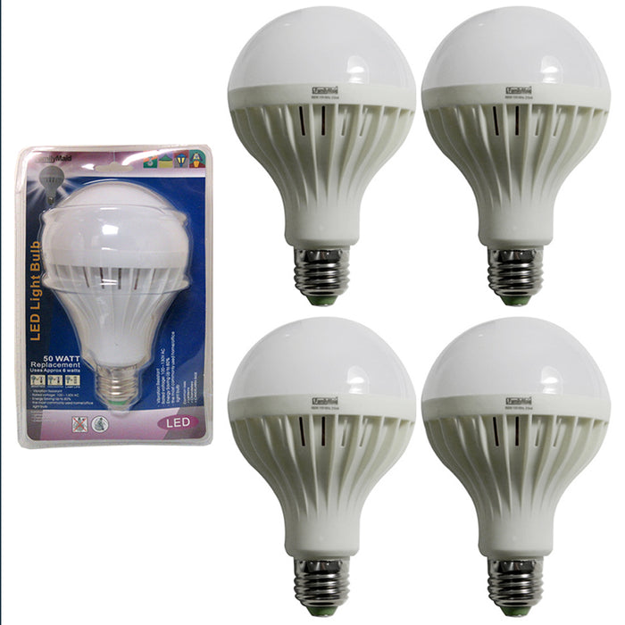 4 Pc Light Bulbs 50 Watts = 6W Energy Saving LED Bright White Lamp Home Lighting