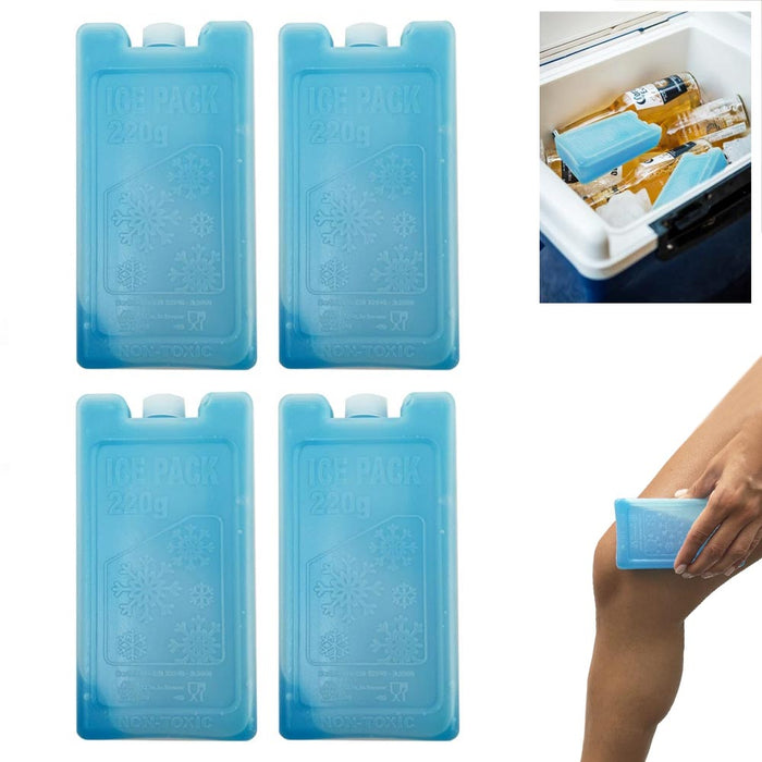 4 Pc Freezer Gel Reusable Ice Packs Cooler Lunch Box Bags Pain Relief Cold Food