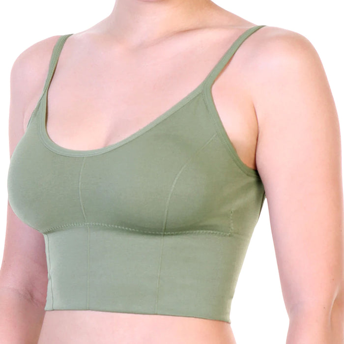6Pc Women Wireless Bralette Padded Bra Seamless Low Back Crop Top S-M Adjustable
