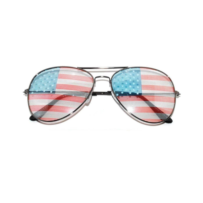 3 PC US Pilot USA American Flag Sunglasses United States Stars Patriotic Pouch