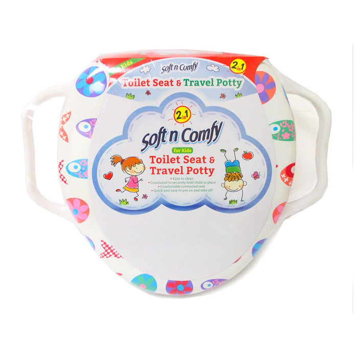 Kids Potty Training Toilet Seat Toddler Chair Soft Cover Pad Travel Portable Fun