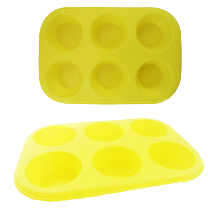 2 PC Silicone Muffin Pan 6 Cup Cupcake Baking Pan Non Stick Tray Food Grade Mold