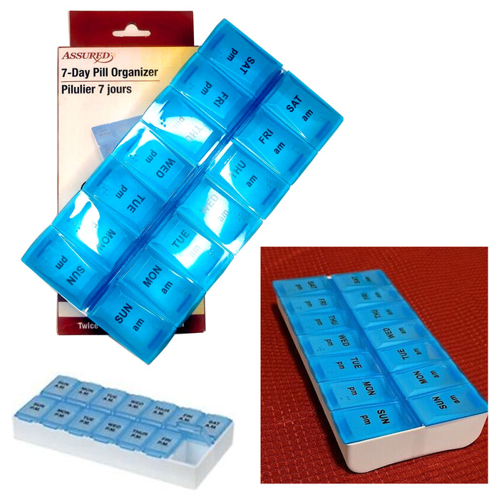 Daily Pill Box AM PM Organizer Case Medicine Storage Vitamin Tablet  Holder New