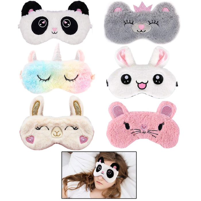 1 Cute Sleep Mask Eye Cover Soft Plush Night Shades Unicorn Panda Girls Women