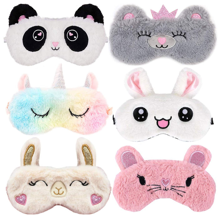 1 Cute Sleep Mask Eye Cover Soft Plush Night Shades Unicorn Panda Girls Women