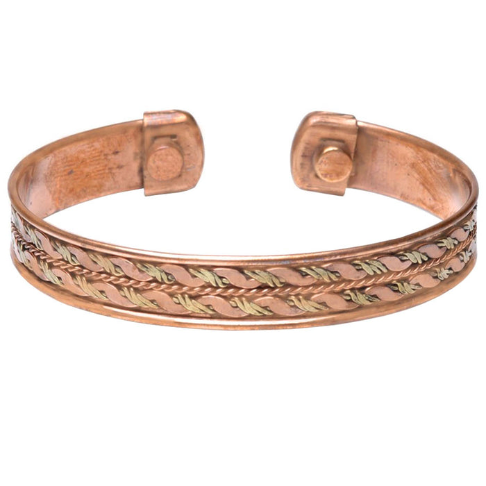 1 Pc Magnetic Bracelet Pure Copper Cuff Solid Arthritis Relief Healing Therapy