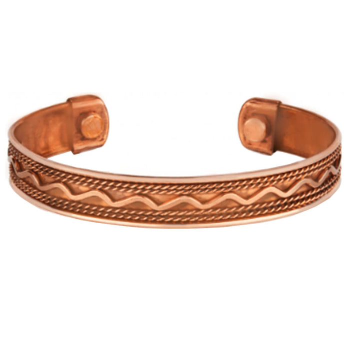 1 Copper Magnetic Cuff Bracelet Arthritis Pain Therapy Energy Bangle Men Women