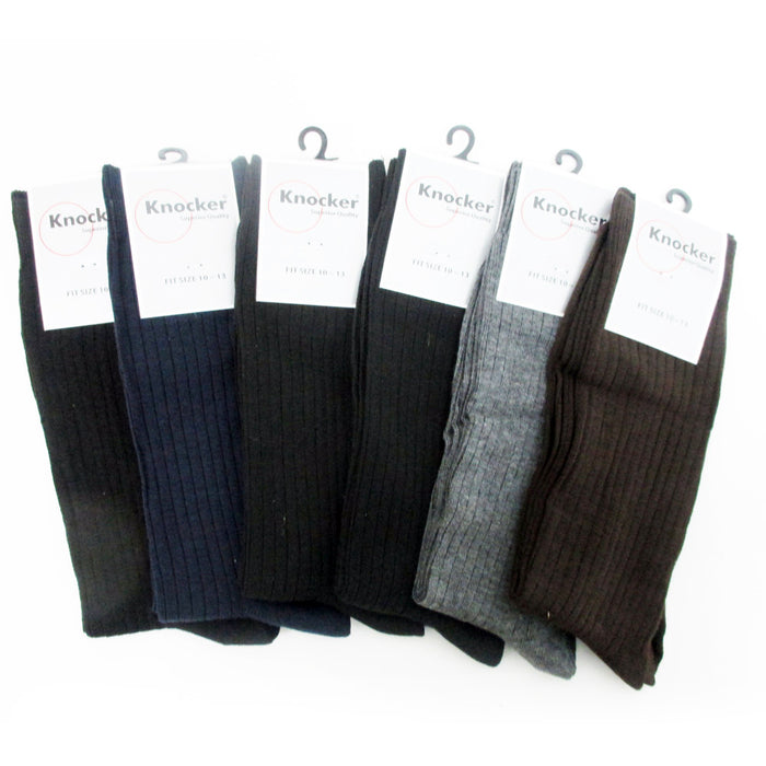 12 Pairs Knocker Mens Dress Socks Multi Color Size 10-13 Fashion Casual Lot New