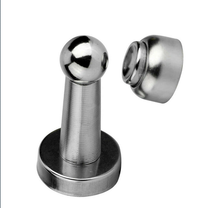 4 Magnetic Door Stoppers Stainless Steel Wall Floor Mount Door Holder Heavy Duty