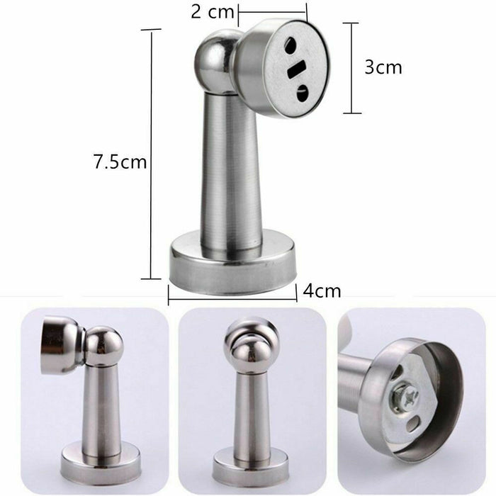New 3 Magnetic Door Stop Stopper Holder Catch Fitting Screws Home Office Safety
