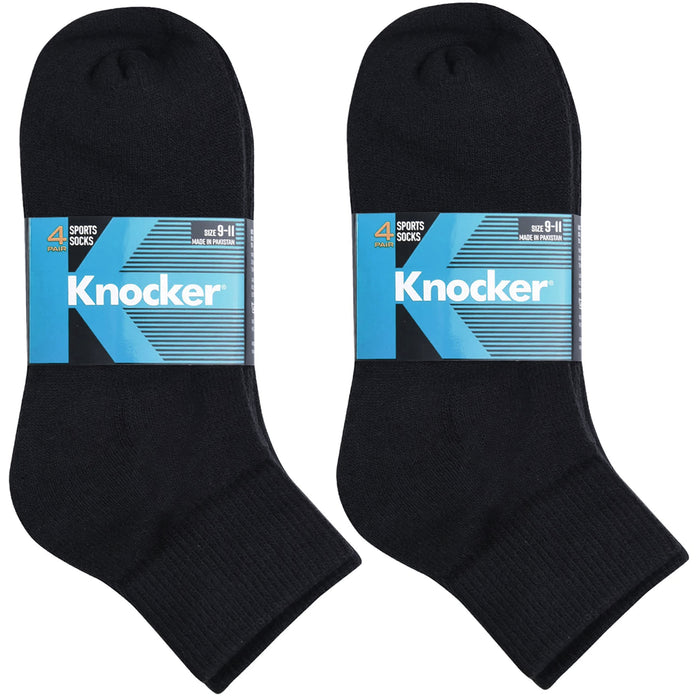 8 Pairs Sports Ankle Quarter Socks Men Women Athletic Cotton Casual Black 9-11