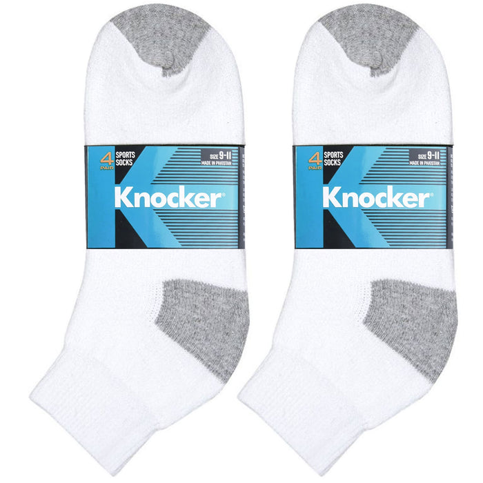 8 Pairs Men's Athletic Socks White Ankle Quarter Comfortable Running Cotton 9-11