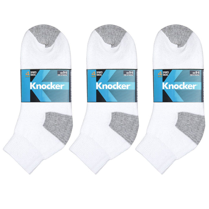 12 Pairs Mens Womens Sports Socks Ankle Low Cut Crew Quarter Comfort White 9-11
