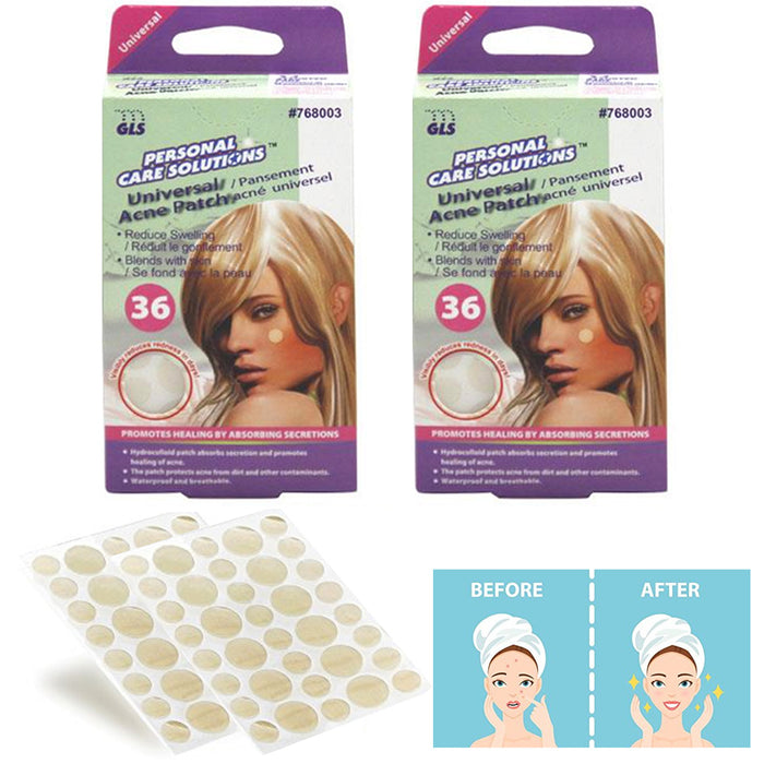 72 Pc Acne Patch Pimple Cover Spot Sticker Clear Skin Care Assorted Round Sizes