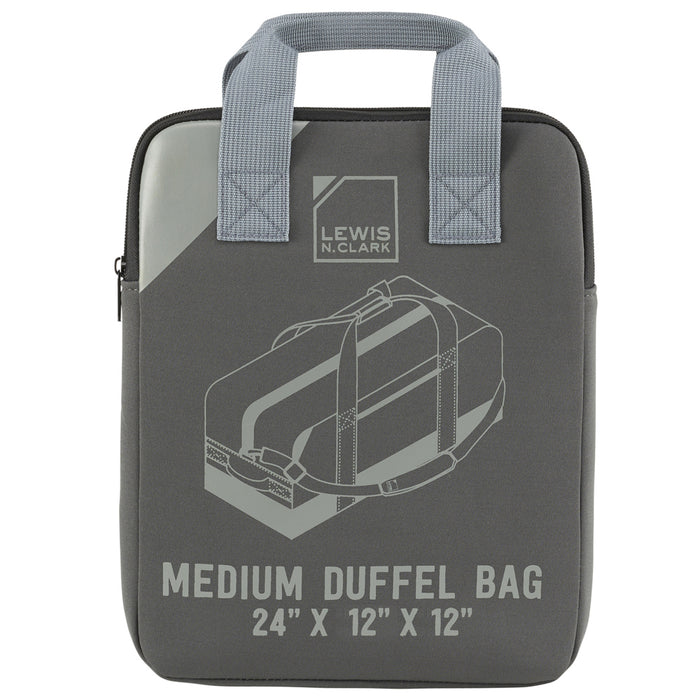 24" Grey Heavy Duty Duffel Bag Neoprene Waterproof Gear Luggage Suitcase Medium