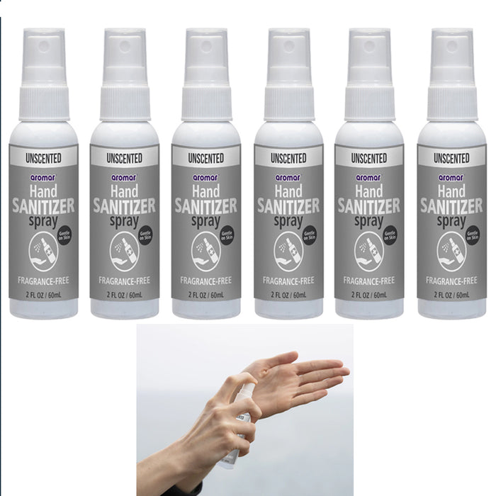 6 Unscented Hand Sanitizer Spray Fragrance Free Gentle Skin Moisturizer Cleanser
