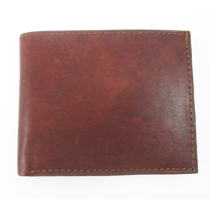 Men RFID Blocking Wallet Genuine Leather Bifold Stylish Multi-Currency ID Window