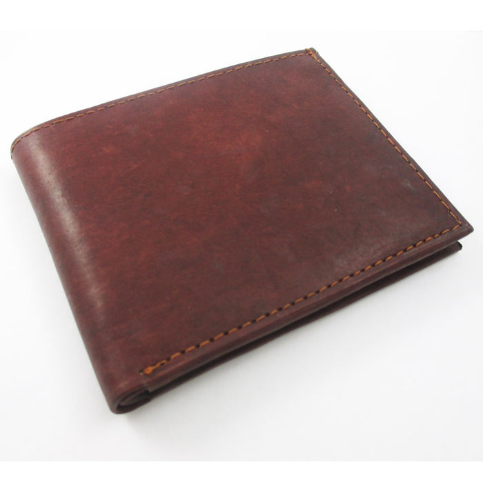 Men RFID Blocking Wallet Genuine Leather Bifold Stylish Multi-Currency ID Window