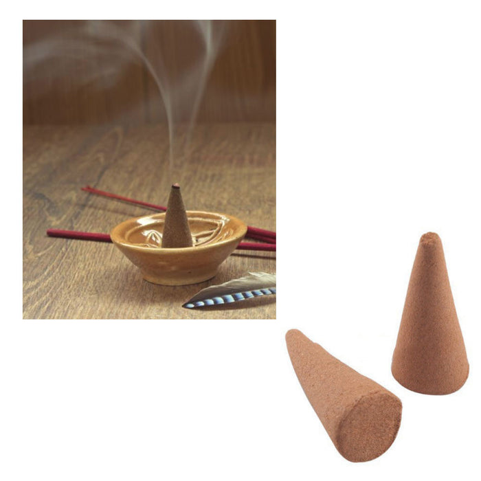 40 Hem Precious Chandan Incense Cones Genuine Scent Natural Sandalwood Fragrance