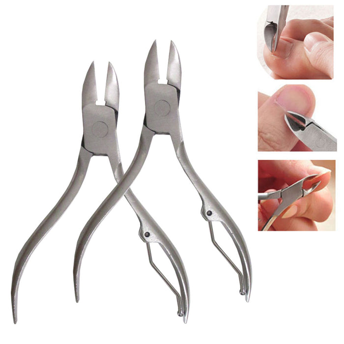 2 Stainless Steel Toe Nail Nipper Clipper Cutter Chiropody Ingrown Pedicure Tool