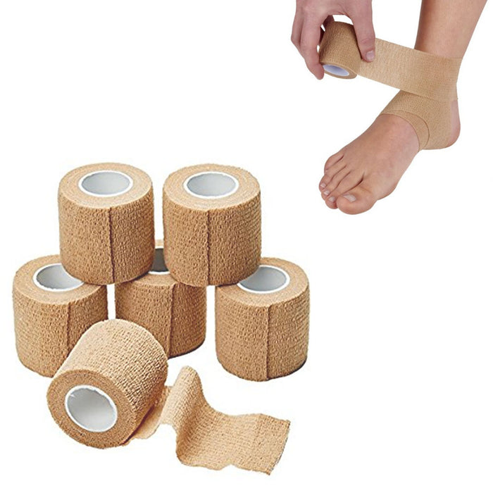 12 Pc 2" x 2yd Self Adhesive Bandage Rolls Elastic Adherent Tape First Aid Wrap