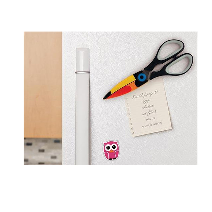 1 Kikkerland Toucan Bird Kitchen Shears Scissors Magnetic Cover Steel Blades