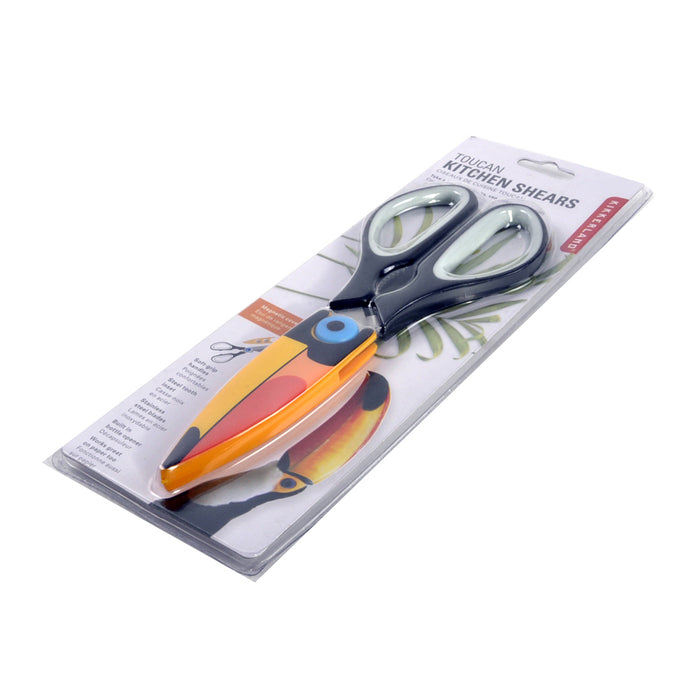 1 Kikkerland Toucan Bird Kitchen Shears Scissors Magnetic Cover Steel Blades