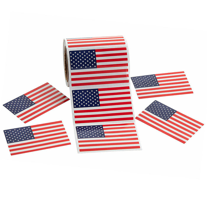 10 Rolls 1000Ct American Flag USA Stickers Decal July 4th Patriotic Veteran Gift