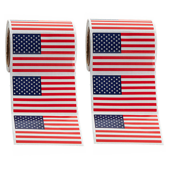 10 Rolls 1000Ct American Flag USA Stickers Decal July 4th Patriotic Veteran Gift