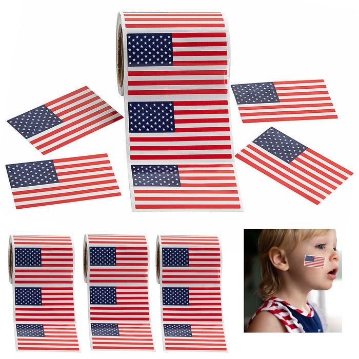 5 Rolls American Flag Stickers 500 Ct USA Military Marines Army Decals July 4th