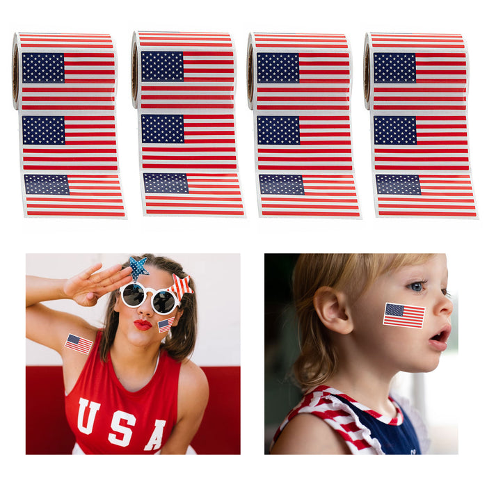 5 Rolls American Flag Stickers 500 Ct USA Military Marines Army Decals July 4th