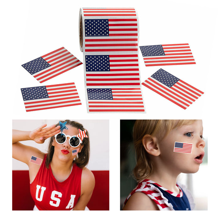 5 Rolls American Flag Stickers 500 Ct USA Military Marines Army Decals July 4th