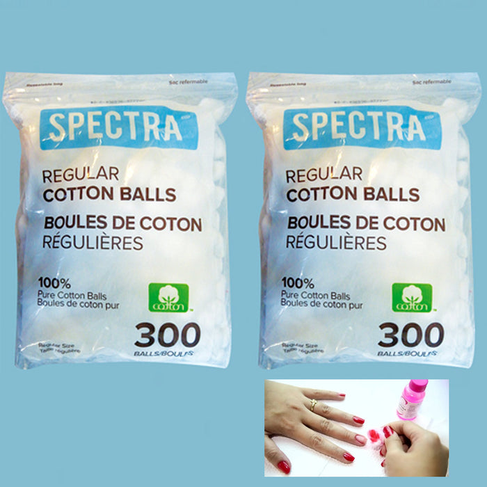 600 Regular Size Pure 100% Cotton Balls Makeup Cosmetics Nail Polish First Aid