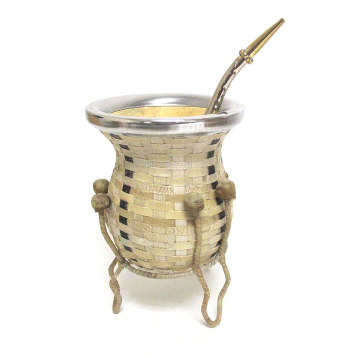 Handmade Argentina Mate Gourd With Bombilla Straw Cup Yerba Kit Detox Drink 3417