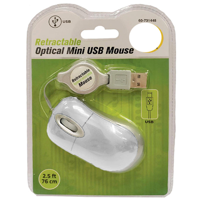 1 Mini Retractable USB Mouse Optical Scroll Wheel PC Computer Laptop Notebook !