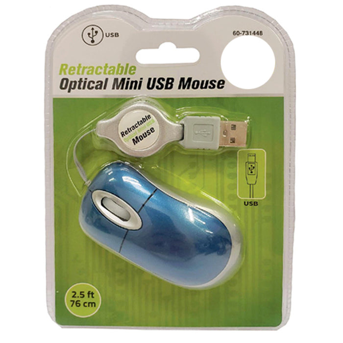 1 Mini Retractable USB Mouse Optical Scroll Wheel PC Computer Laptop Notebook !