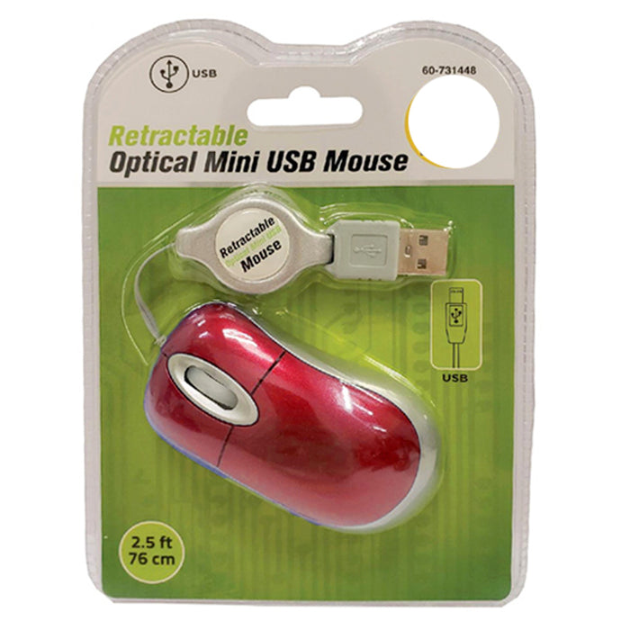 1 Mini Retractable USB Mouse Optical Scroll Wheel PC Computer Laptop Notebook !