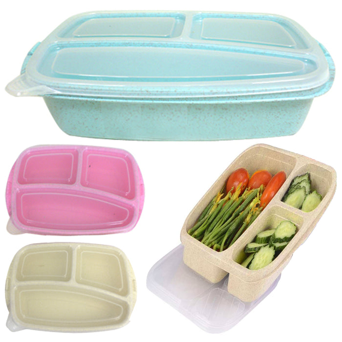 12 Heavy Duty Food Storage Container W/ Lid 3 Section Divided Meal Prep BPA Free
