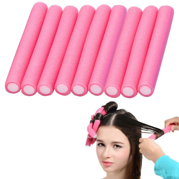9 Jumbo Hair Rollers Perm Rods Flexi Curlers Soft Foam Curls Tool Salon Styling