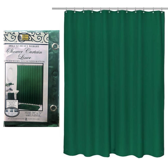 1 Magnetized Shower Curtain Liner Heavy Duty Waterproof Vinyl 70"X72" Hunt Green