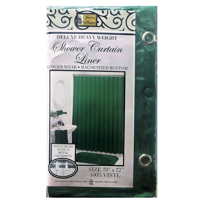 1 Magnetized Shower Curtain Liner Heavy Duty Waterproof Vinyl 70"X72" Hunt Green