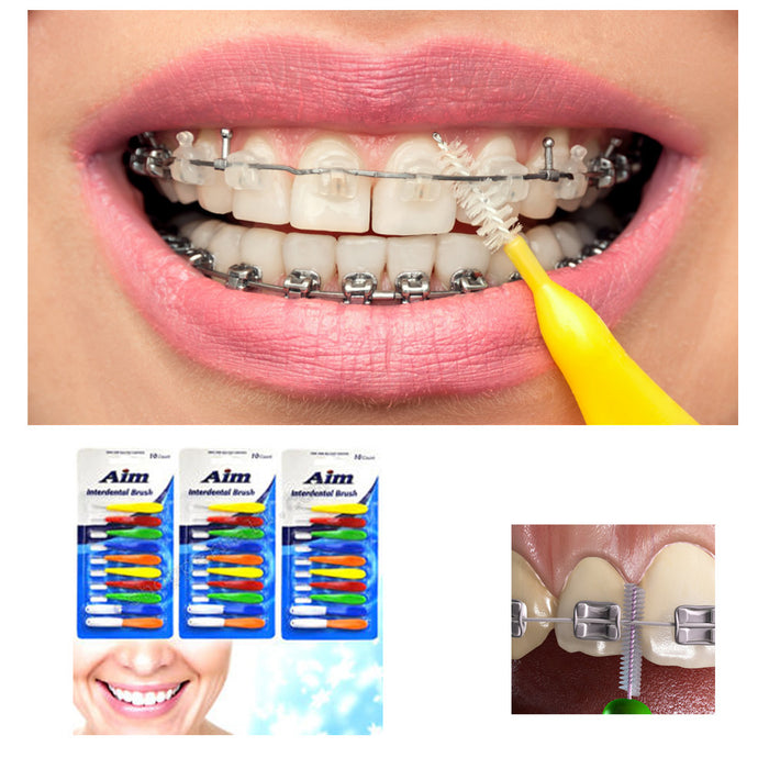 30Pc Professional Interdental Slim Brush Dental Cleaners Tight Teeth Mouthwash !