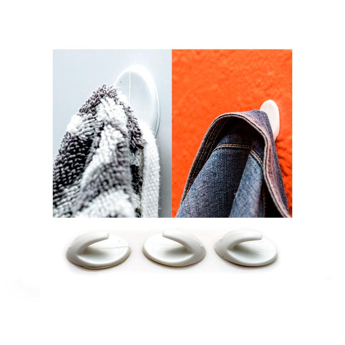 6 Removable Hooks Wall Mount Strong Adhesive Door Holder Sticky Kitchen House !