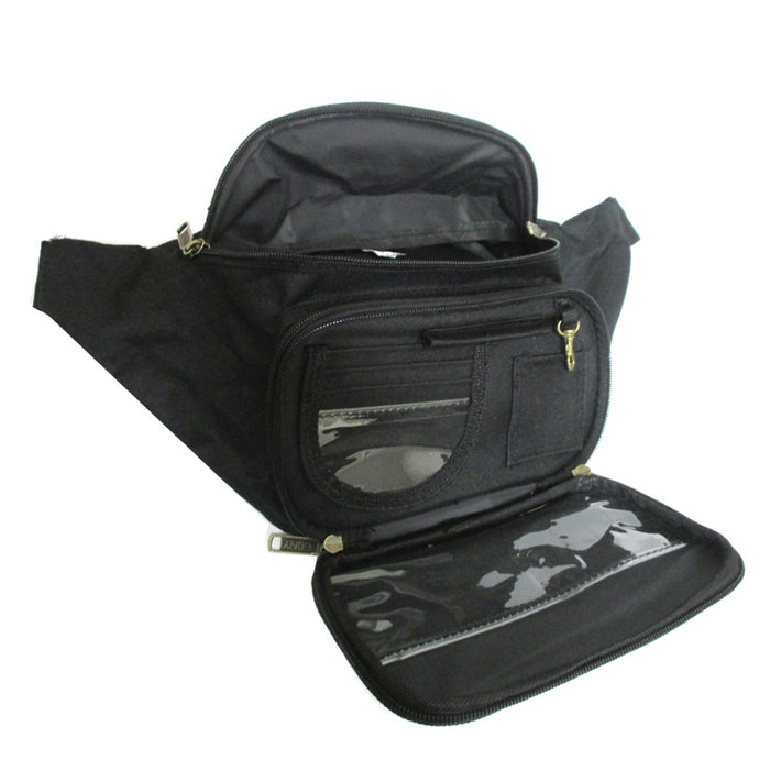 Fanny Pack Waist Bag Adjustable Traveling Pouch Sports Men Women Hip Purse Black